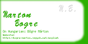 marton bogre business card