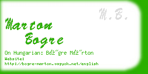 marton bogre business card